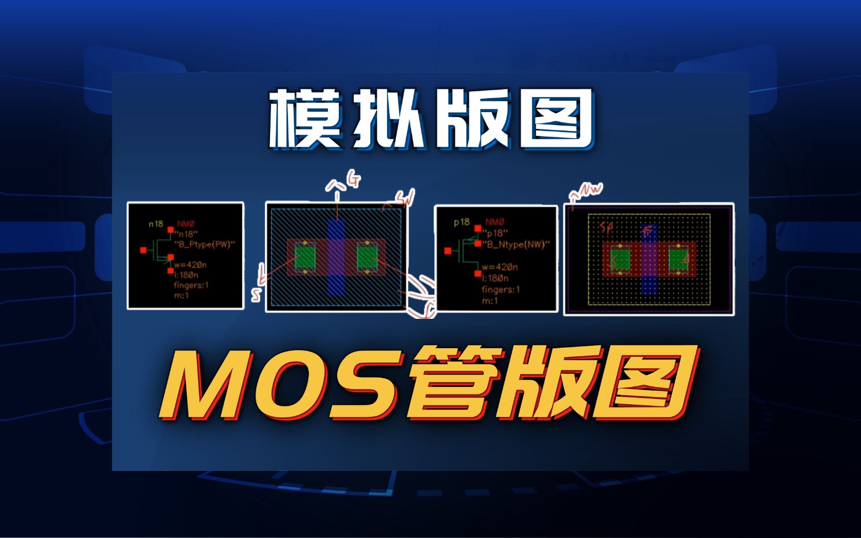 MOS管版图，改变电压来控制电流— 认识模拟版图